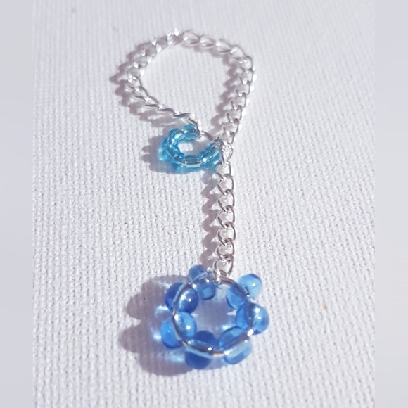 Blue Floatie Ring Dangling Handmade Jewelry NEW s9-10 - Picture 13 of 15
